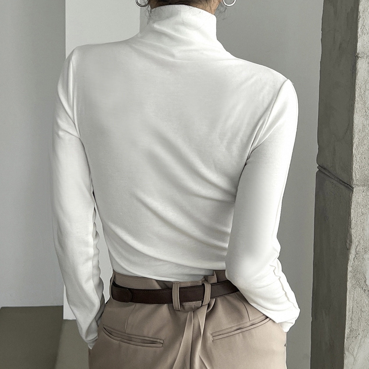 Women's Solid Color Top Fashionable Velvet Texture Fashionable T-shirt Long Sleeved