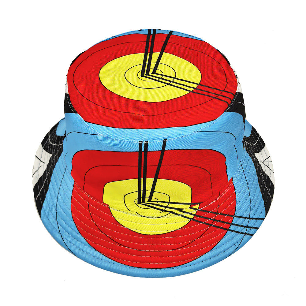 Archery Target Clock Pattern Bucket Hat Double-sided Wear