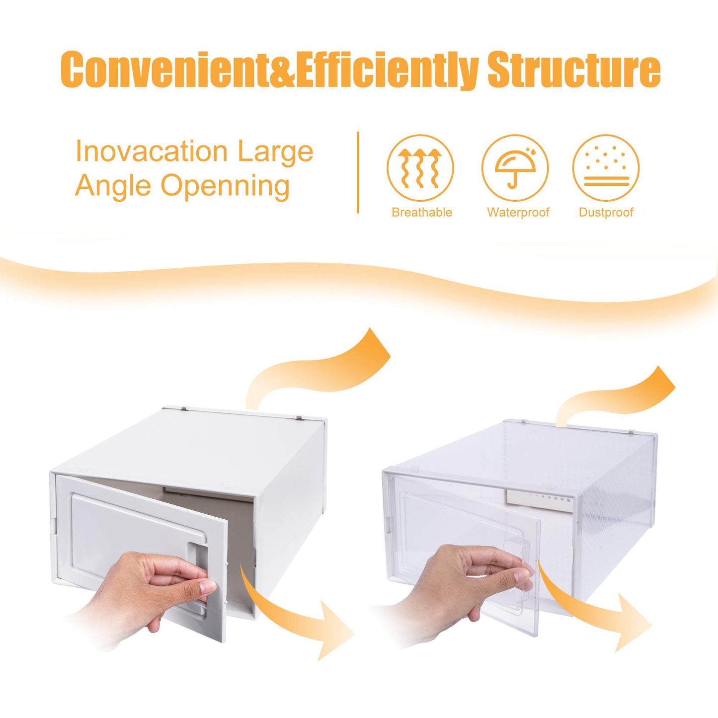 18 Pieces Moisture-proof And Dust-proof Simple White Plastic Transparent Thickened Shoe Box