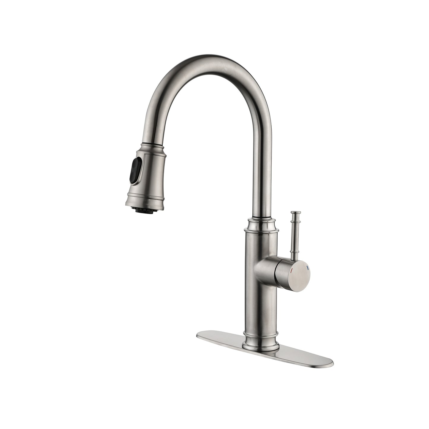 Single Handle High  Pull Out Kitchen Faucet, Single-stage Stainless Steel Kitchen Sink Faucet, With Pull Down Spray