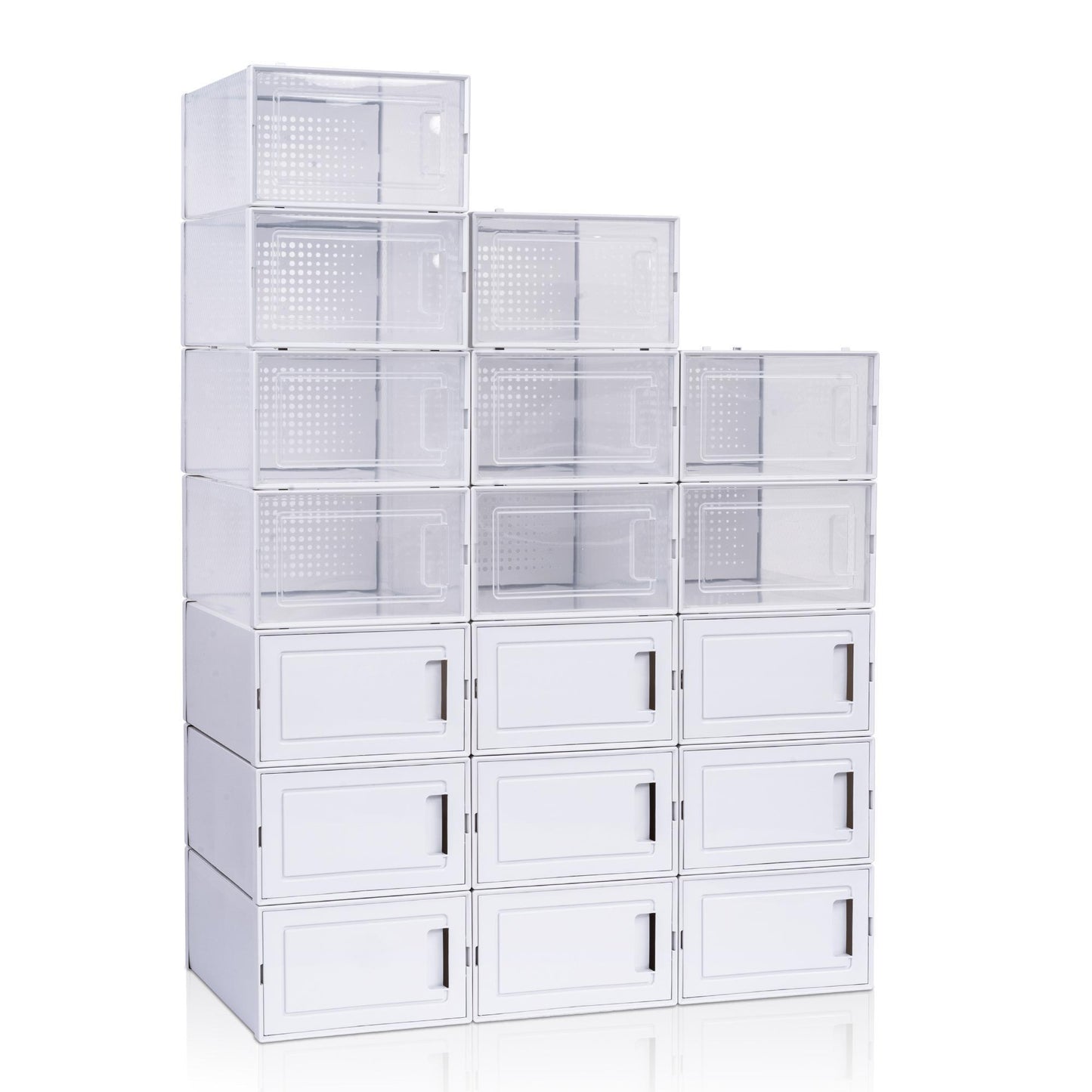 18 Pieces Moisture-proof And Dust-proof Simple White Plastic Transparent Thickened Shoe Box