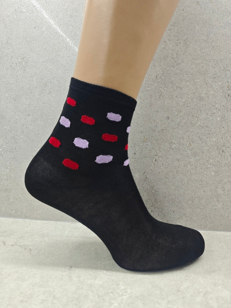 Set Of 6 12 Or 24 Pairs Womens Socks With Bubble Mix Print