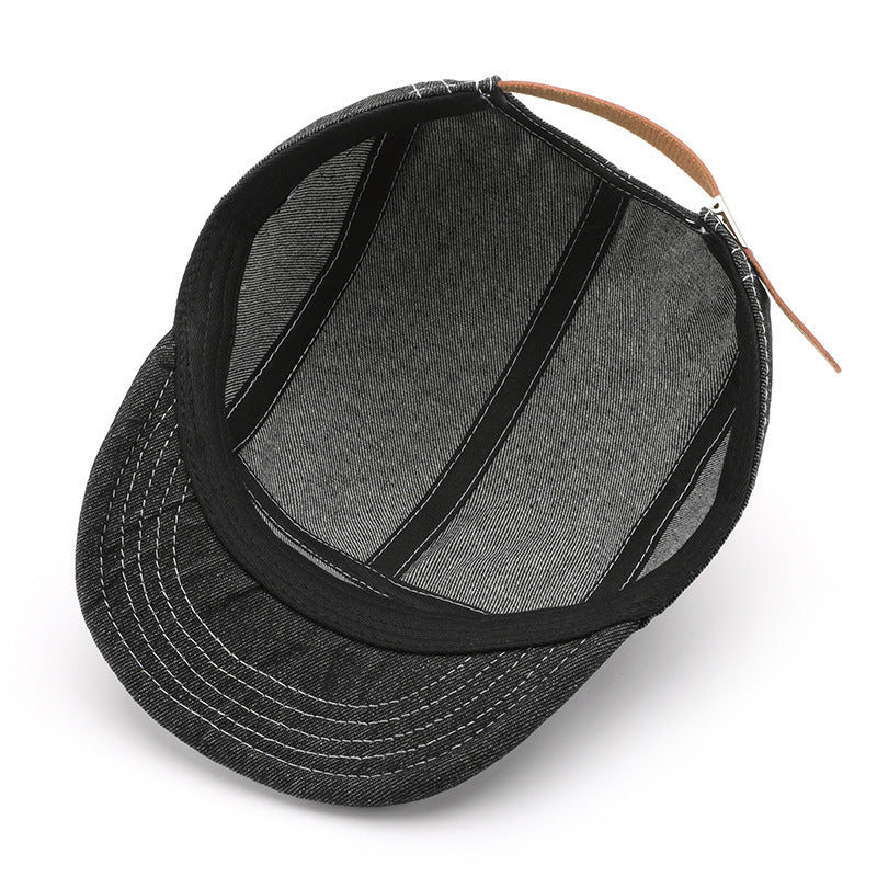 Solid Color Light Board Short Brim Washed Denim Baseball Cap