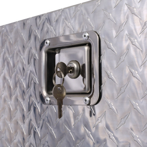 29inch Aluminum Tool Box,heavy Duty Truck Bed Tool Box,outdoor Trailer Pickup Storage Tool Box,RV Storage Organizer,underbody Box W Lock Keys,silver, 29x16.5x18.5inch