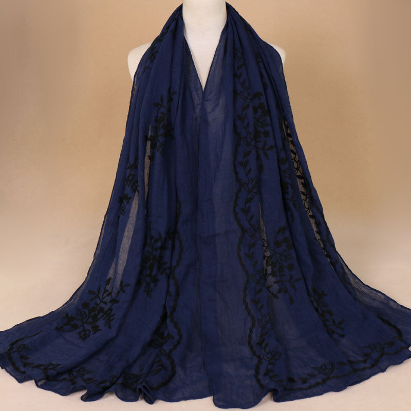 Cotton Embroidered Long Scarf For Indian Women
