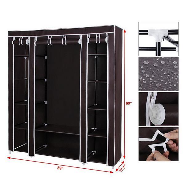 Non Woven Wardrobe With 5 Layers And 12 Compartments
