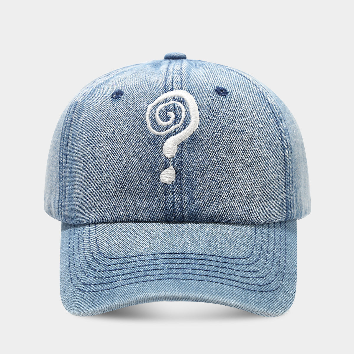 Creative Denim Question Mark Pattern Baseball Cap