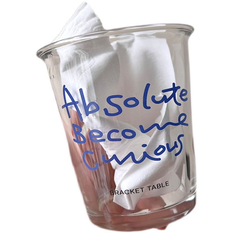 Household Fashion Simple Blue Letter Glass