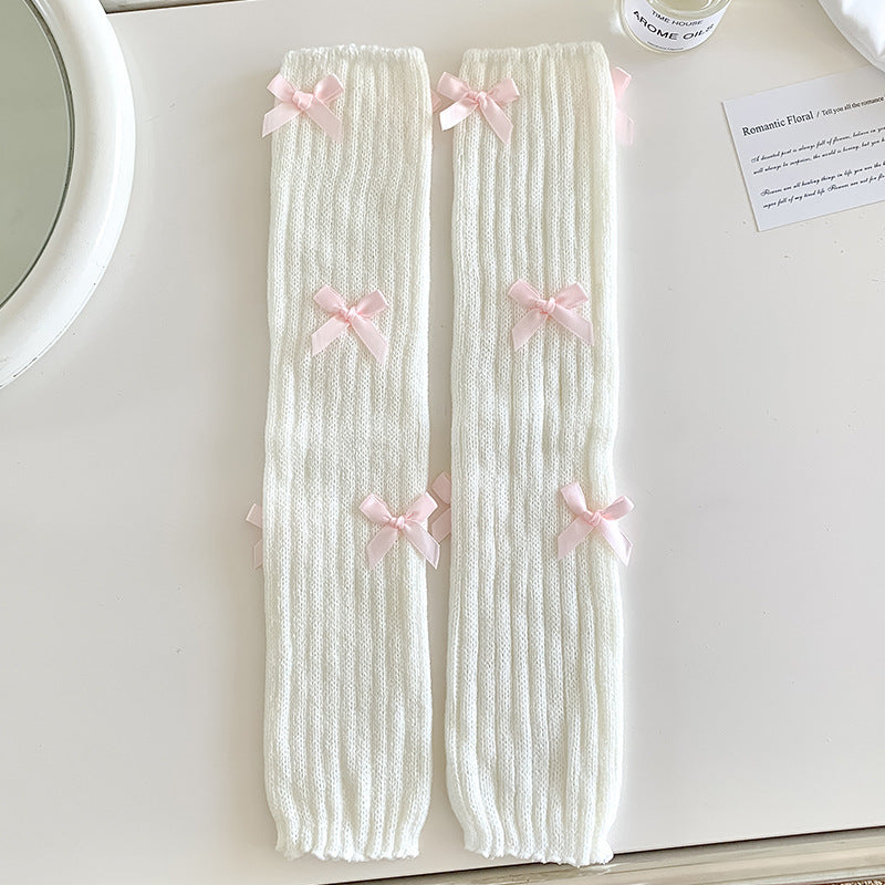 Women's Japanese Sweet Cute Bow Bunching Socks