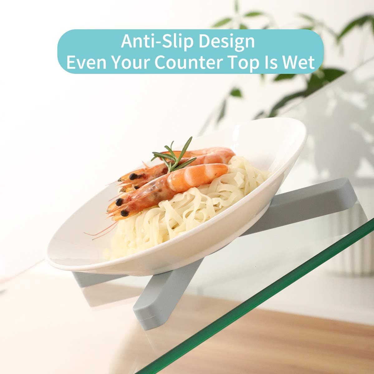 3 Pack Non-Slip Thick Foldable Silicone Trivets, Heat-Resistant Folding Pad, Eco Expanding Silicone Pot Holder, Hot Pad With Collapsible Cross Design Save Much Space Silicone Heat Resistant Pad