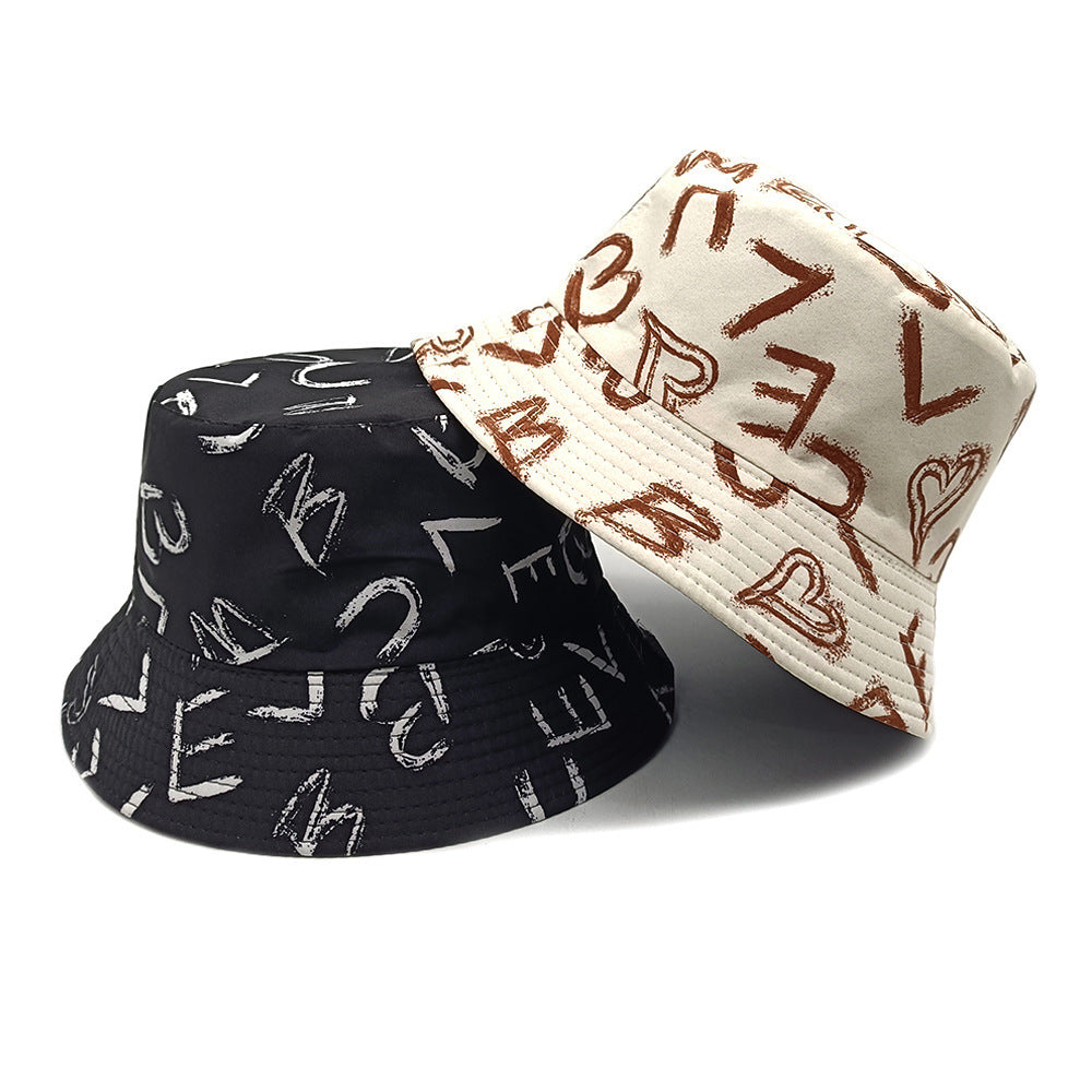 Love Letter Pattern Digital Printing Bucket Hat