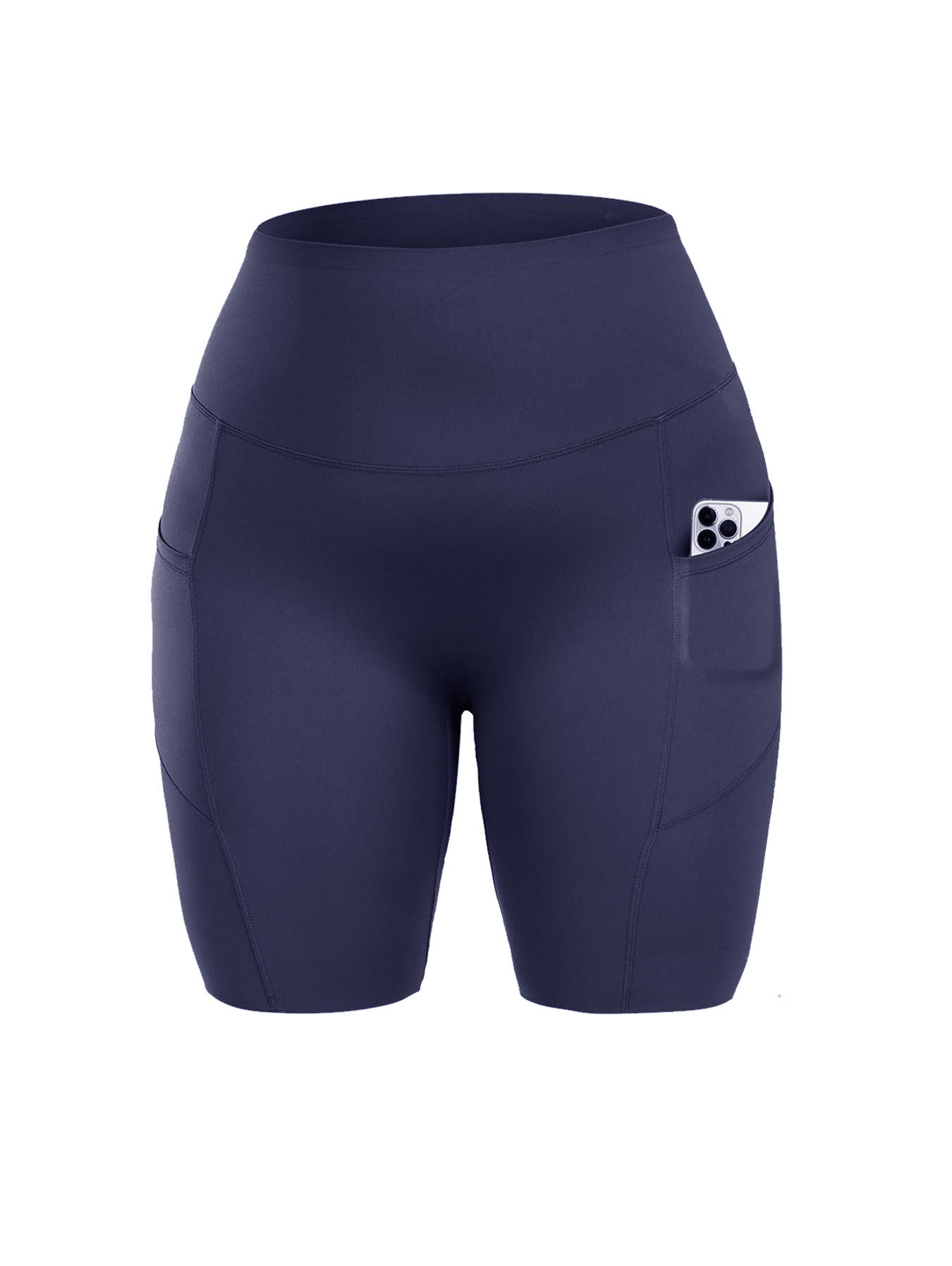 Workout Shorts For Women With Pockets, Tummy Control High Waist Biker Yoga Athletic Belly-Contracting Spandex Yoga Shorts