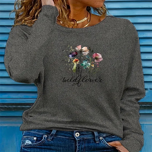 Women's Printed Hoodless Sweatshirt