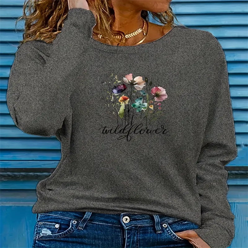 Women's Printed Hoodless Sweatshirt
