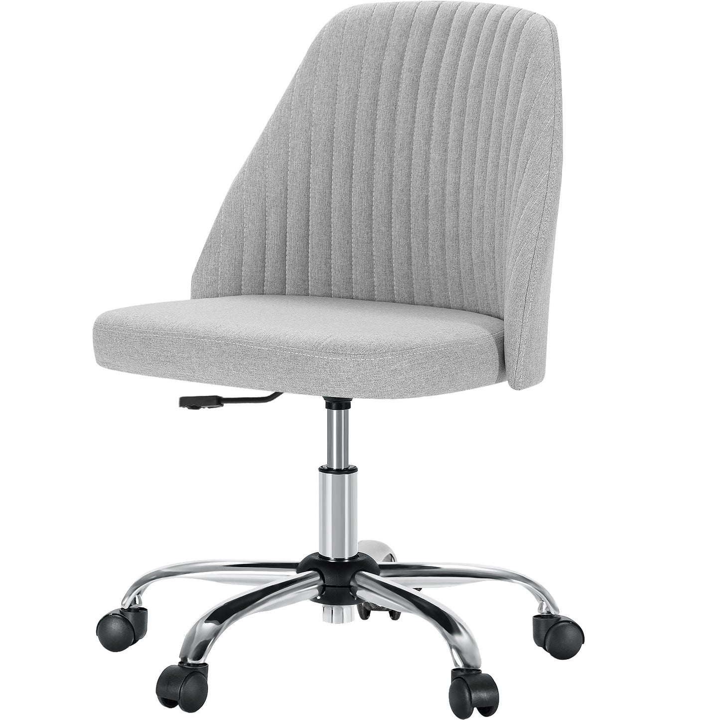 Modern Fabric Armless Adjustable Swivel Office Desk Chairs With Wheels