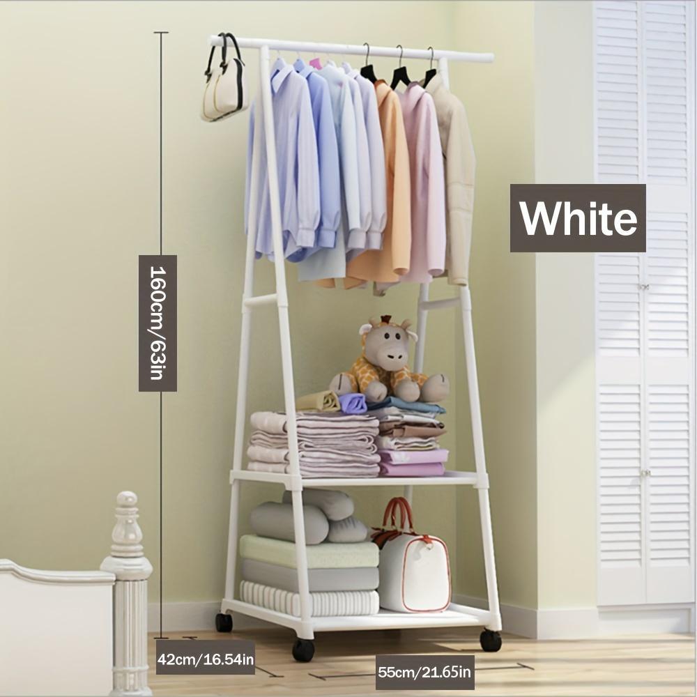 Multifunctional Metal Clothes Drying Rack With Edge, Home Kitchen Wardrobe Independent Triangle Movable Multi-layer Storage Rack