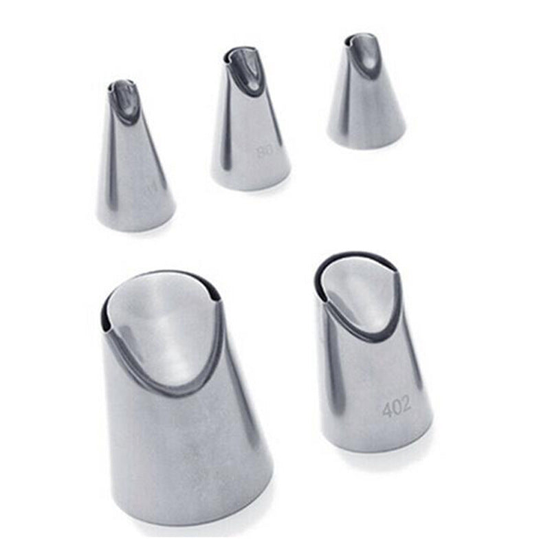 Stainless Steel 5 Piece Piping Tip Set Baking Tools