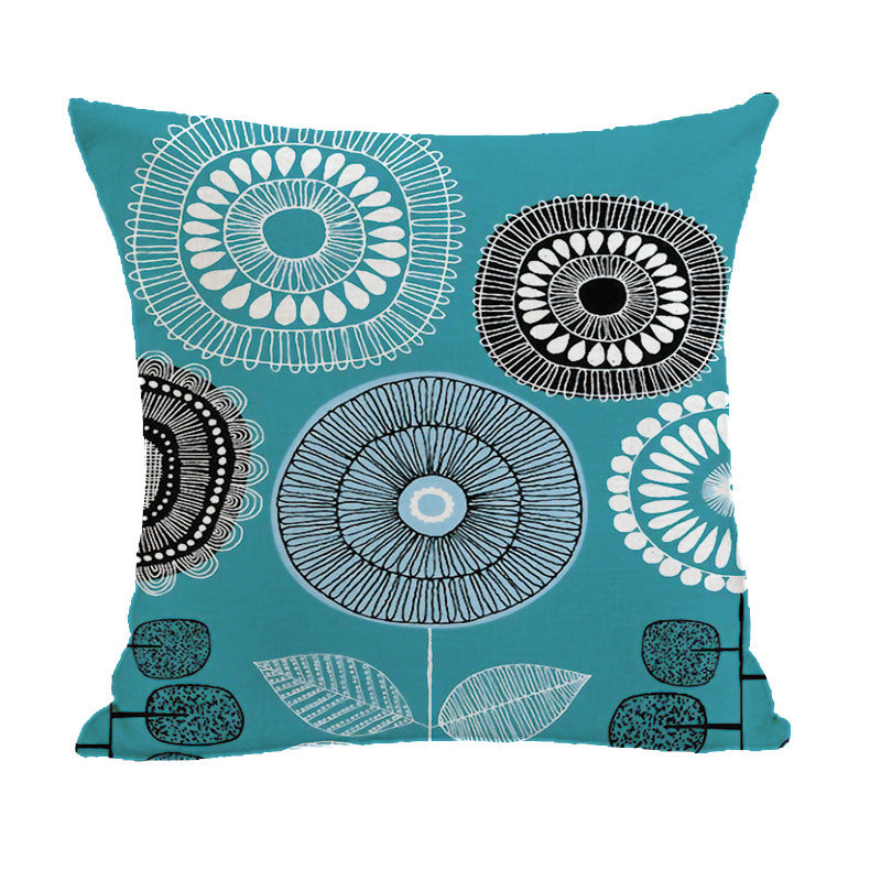 Linen Painted Ins Style Geometric Abstract Pillow Cover