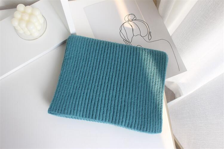 Solid Color Knitted Mid-length Warm Wool Scarf