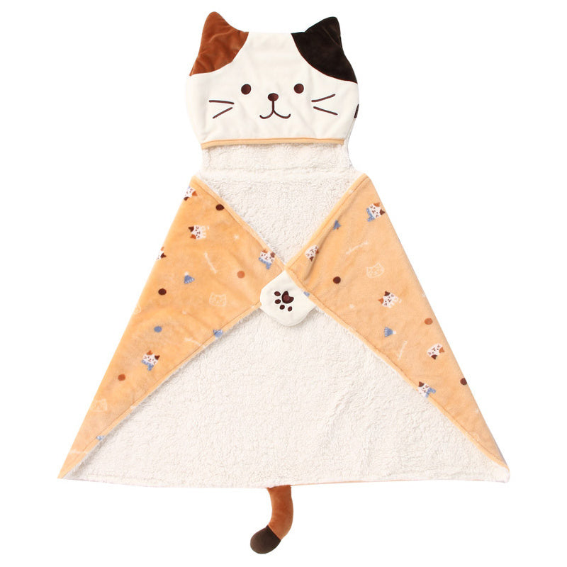 Japanese-style Cat Lazy Shawl Blanket Cloak Blanket Office Nap Female Dormitory Student Warm Cloak Blanket Winter