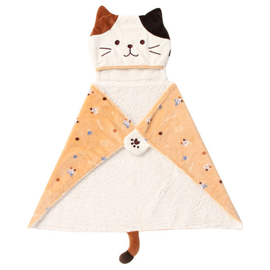 Japanese-style Cat Lazy Shawl Blanket Cloak Blanket Office Nap Female Dormitory Student Warm Cloak Blanket Winter