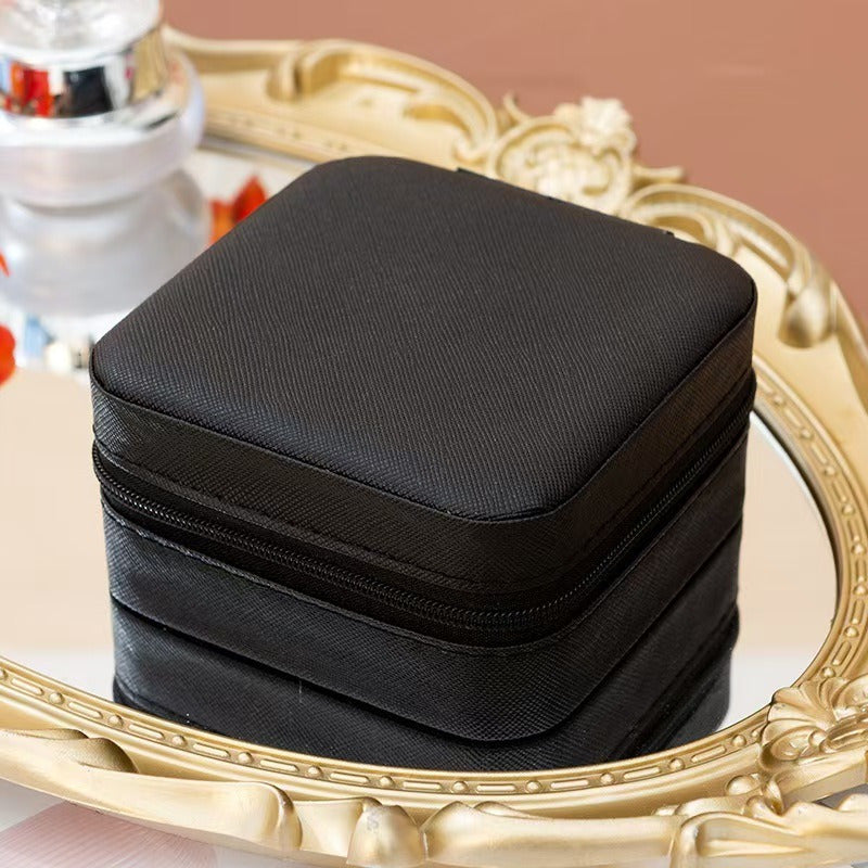 Neveika Portable Travel Mini Jewelry Box Leather Jewellery Ring Organizer Case Storage Gift Box Girls Women