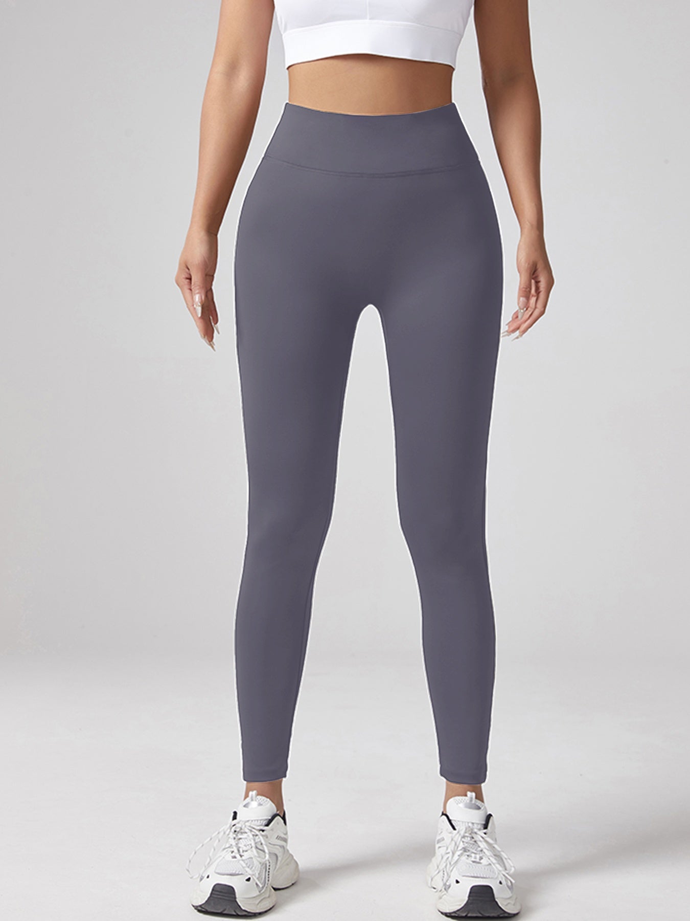 Yoga Waist Pleated Peach Hip Lifting Sports Pants For Female Workers, Pocket High Waisted Button Down Pants