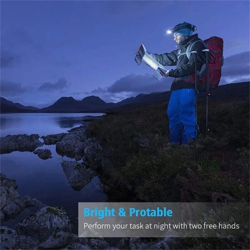 2x Super Bright Waterproof Head Torch Headlight LED USB Rechargeable Headlamp UK