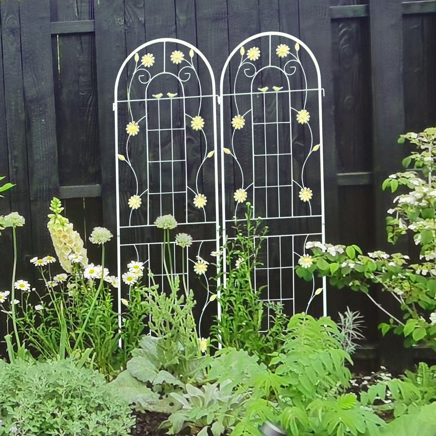 2 Pack Metal Garden Trellis 71x19.7 Rustproof For Climbing Plants Outdoor