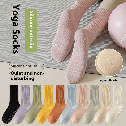 Women's Pilates Mid-calf Silicone Non-slip Yoga Socks