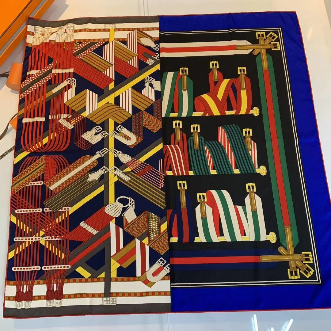 Handmade Hemming Twill Silk Printed Shawl