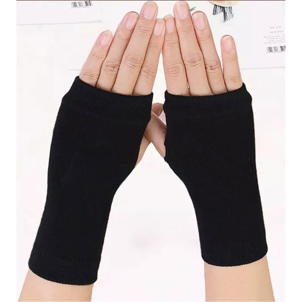 Men's And Women's Autumn And Winter Thin Spring And Summer Cotton Half Finger Sports Fingerless Gloves
