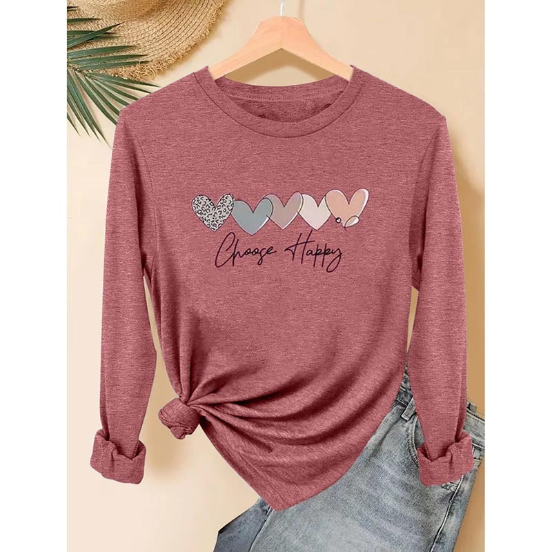 Women's 3 Packs Graphic Long Sleeve T Shirts Letter Print Tees Casual Crewneck Tunic Tops