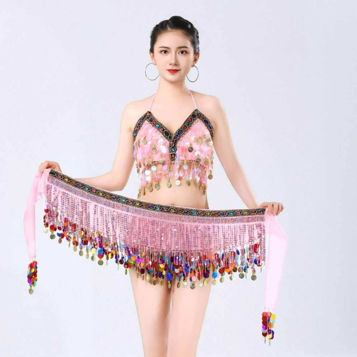 Belly Dance Waist Chain Hip Scarf Sequin Tassel