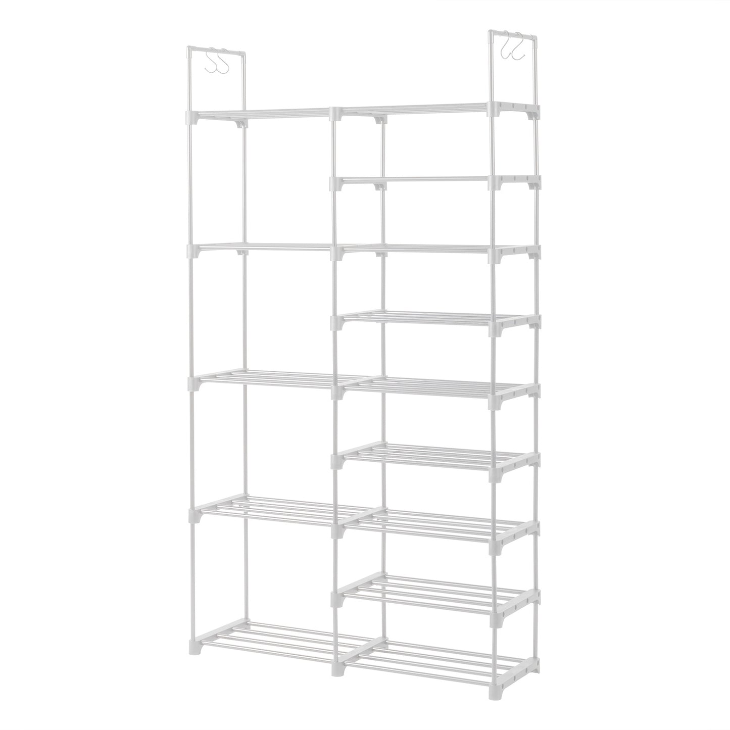 FCH Double Row 9-Layer Shoe Rack With Handles, 85.7x29.8x158cm White