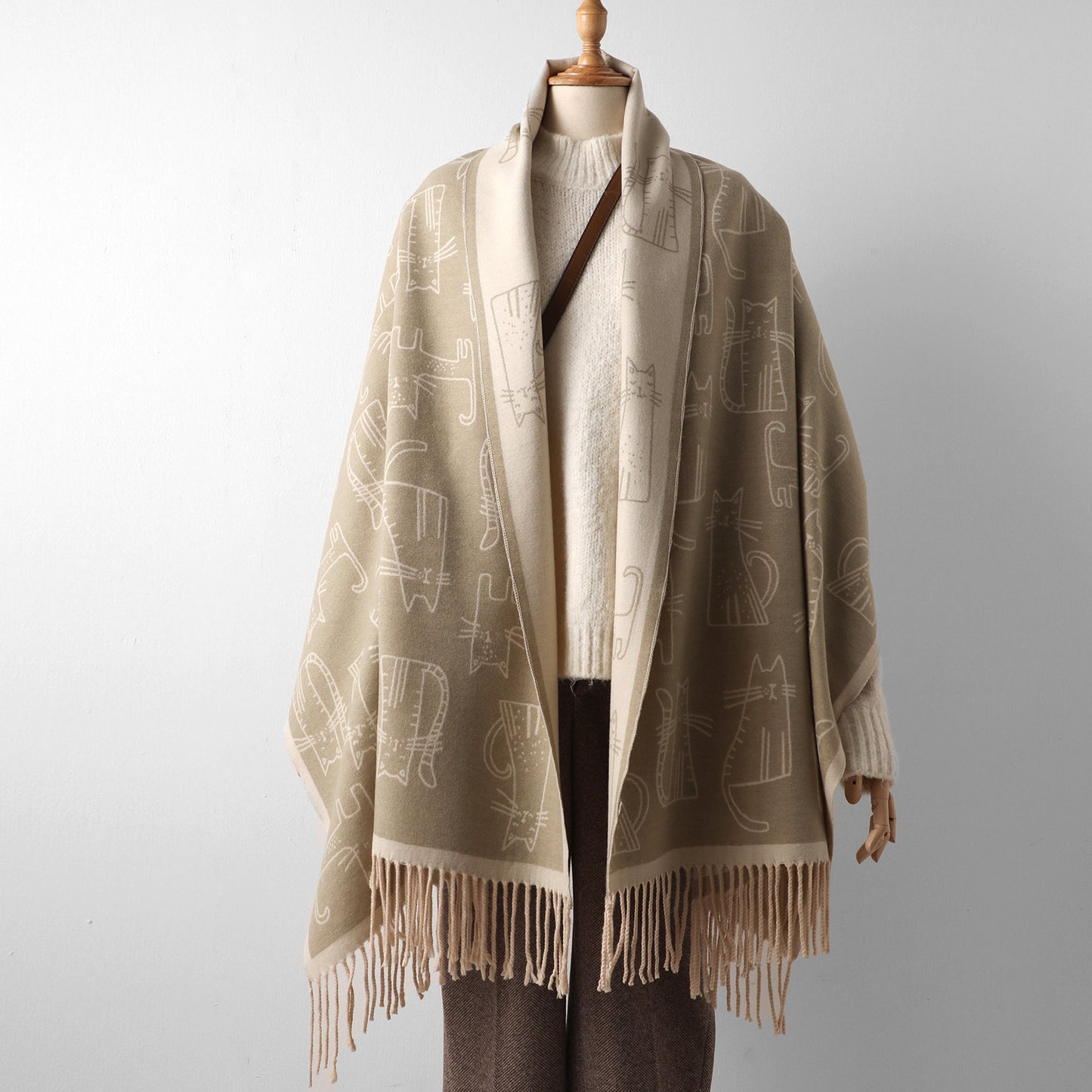 Printed Cashmere Shawl For Sun Protection In Autumn And Winter