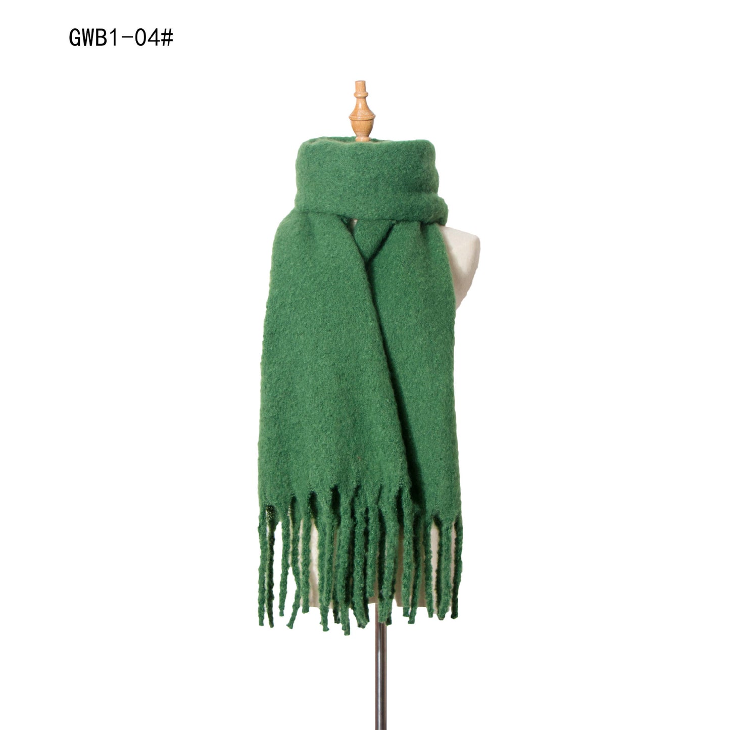 New Style Thick Fringed Circle Sand Solid Color Scarf For Ladies