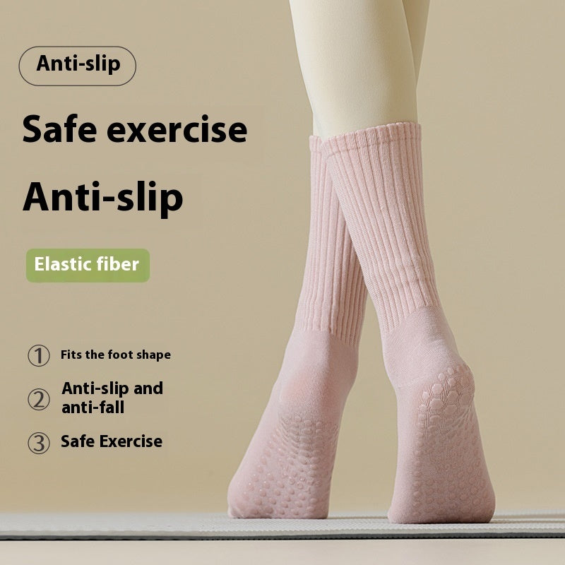 Women's Pilates Mid-calf Silicone Non-slip Yoga Socks