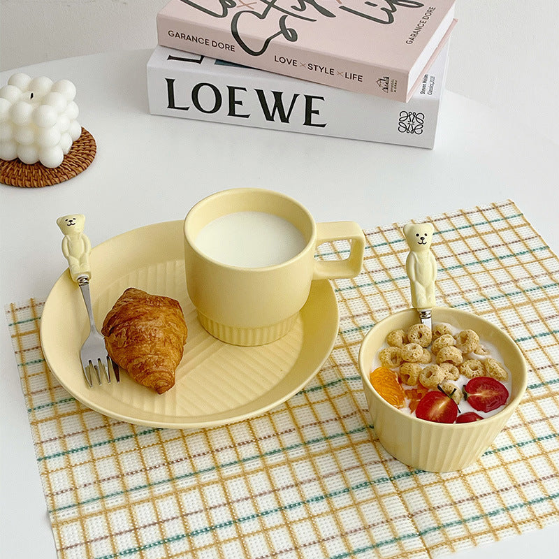 Creamy Yellow Korean Ins Style Rice Bowl