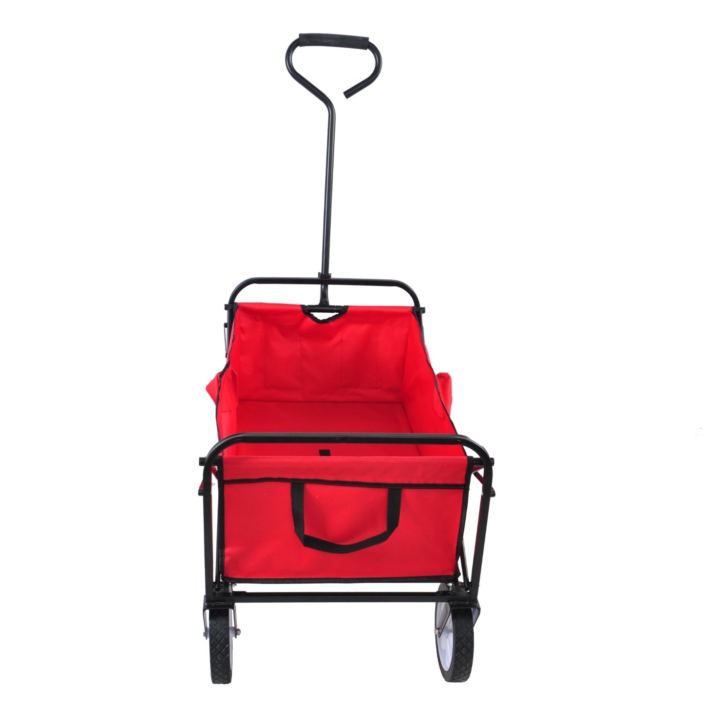 Folding Wagon Garden Shopping Beach Cart  Red