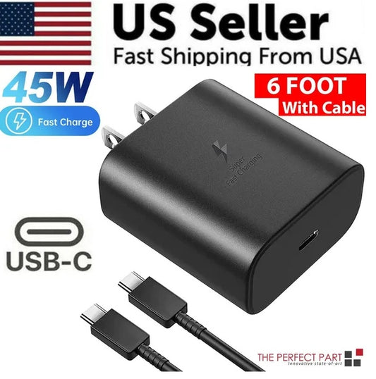45W USB-C Super Fast Wall Charger And 6FT Cable For  Galaxy S20 S21 S22 S23