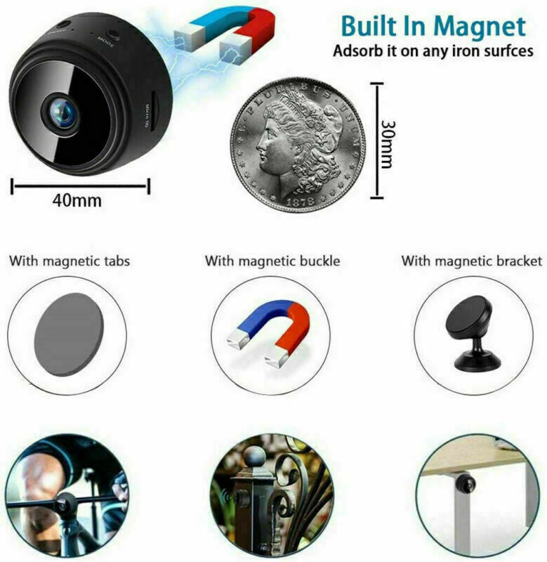 Mini Hidden Spy Camera Wireless Wifi IP Home Security 1080P HD DVR Night Vision