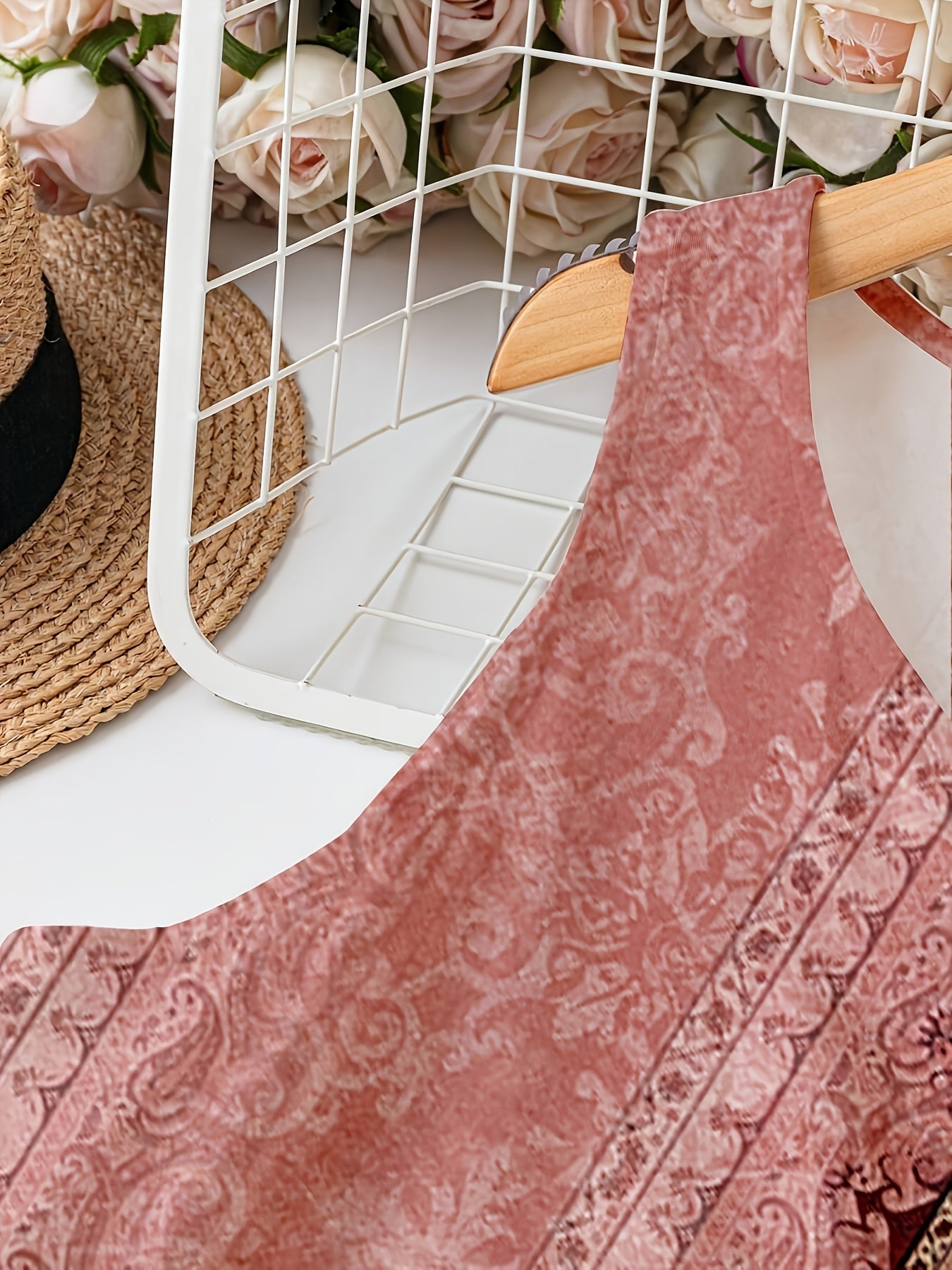 Self-pick-up Plus Size Women'S Floral Print V Neck Casual Sleeveless Dresses  Only Self-pickup Is Supported