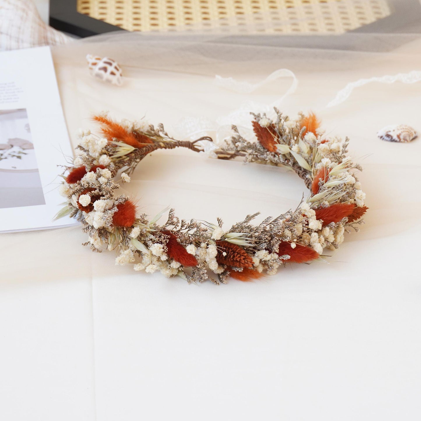 Gypsophila Crown, Dried Flower Crown, Bridal Wedding, Daily Party, Birthday Suitable Crown