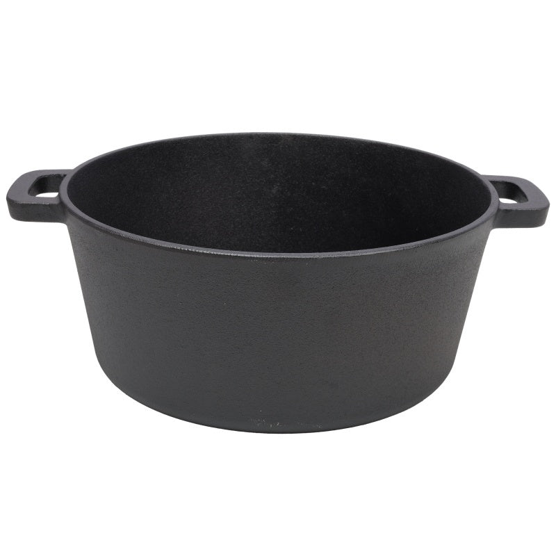 One In One Pre Seasoned Cast Iron Dutch Oven With Dual Handles, Outdoor Camping Deep Pot, With 2 Silicone Handle Covers, Banned Platform Temu