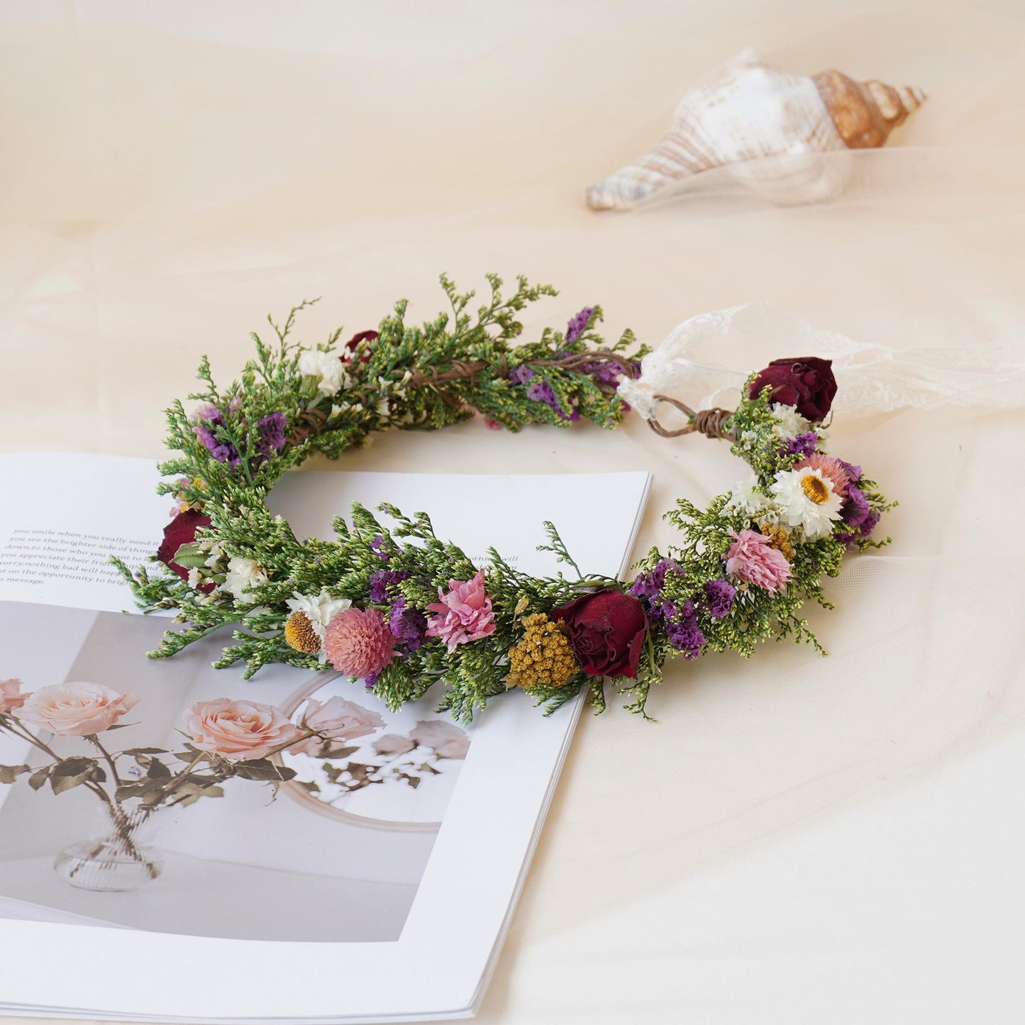 Gypsophila Crown, Dried Flower Crown, Bridal Wedding, Daily Party, Birthday Universal Crown