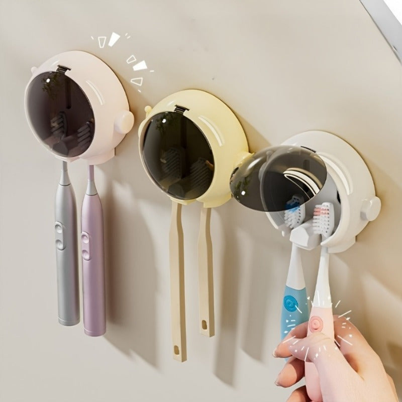 Astronaut Toothbrush Holder Bathroom Non-perforated Wall Upside-down Draining Couple Electric Toothbrush Storage Rack Bathroom Wall