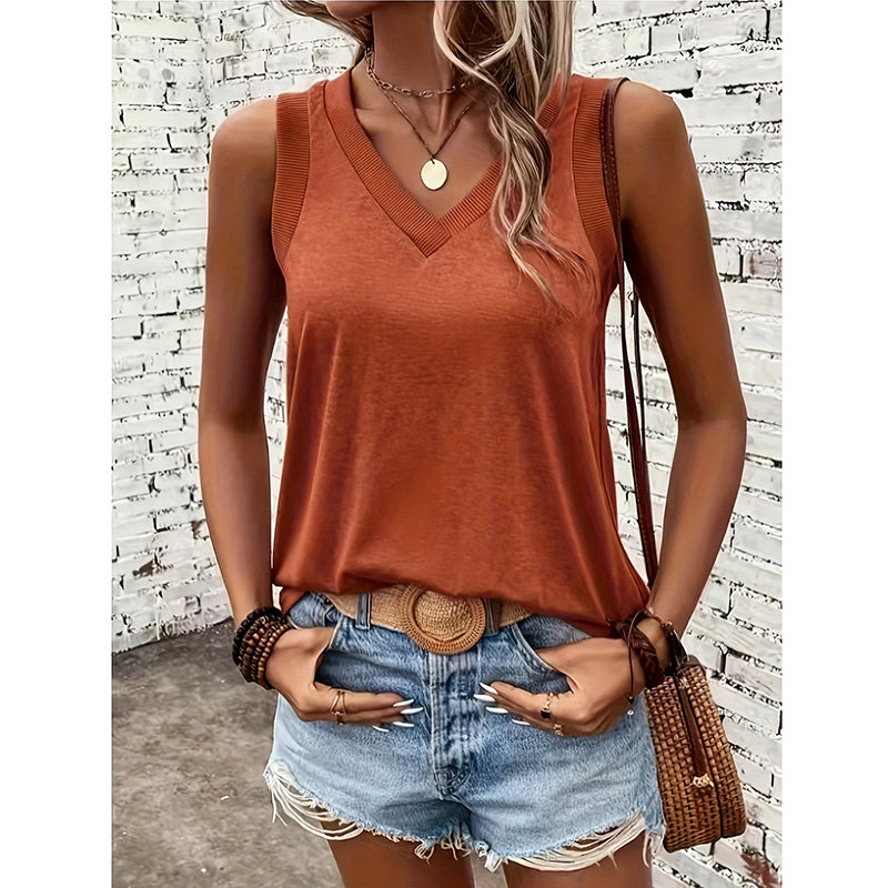 Women V Neck Tank Tops Summer Sleeveless Tunic Casual Basic Shirts Cute Trendy Clothes