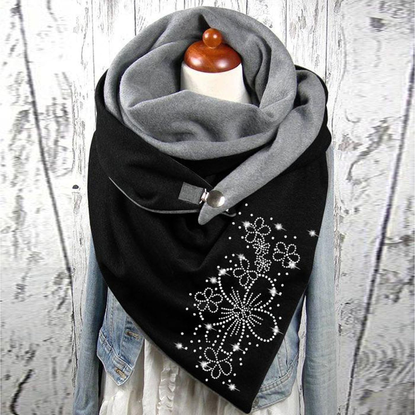 Women's Cotton Malaysia Warm Button Scarf