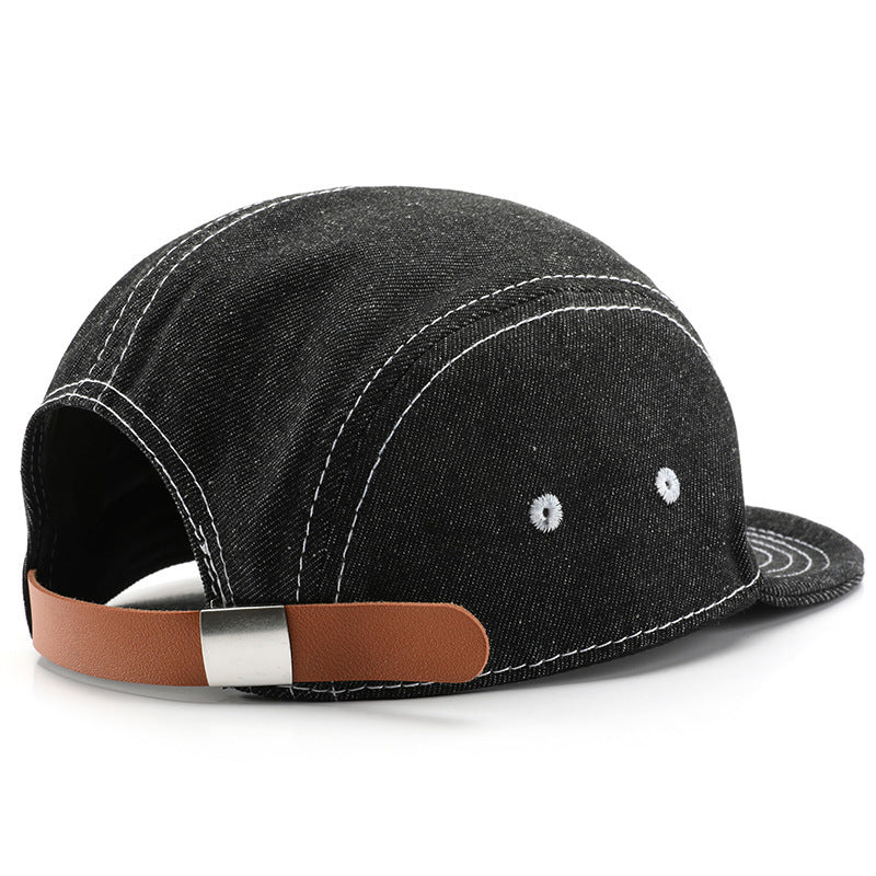 Solid Color Light Board Short Brim Washed Denim Baseball Cap